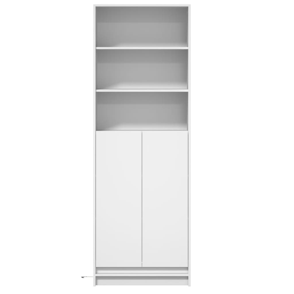 Kumode ar LED apgaismojumu, balta, 69x32,5x200 cm, apstrādāta koksne