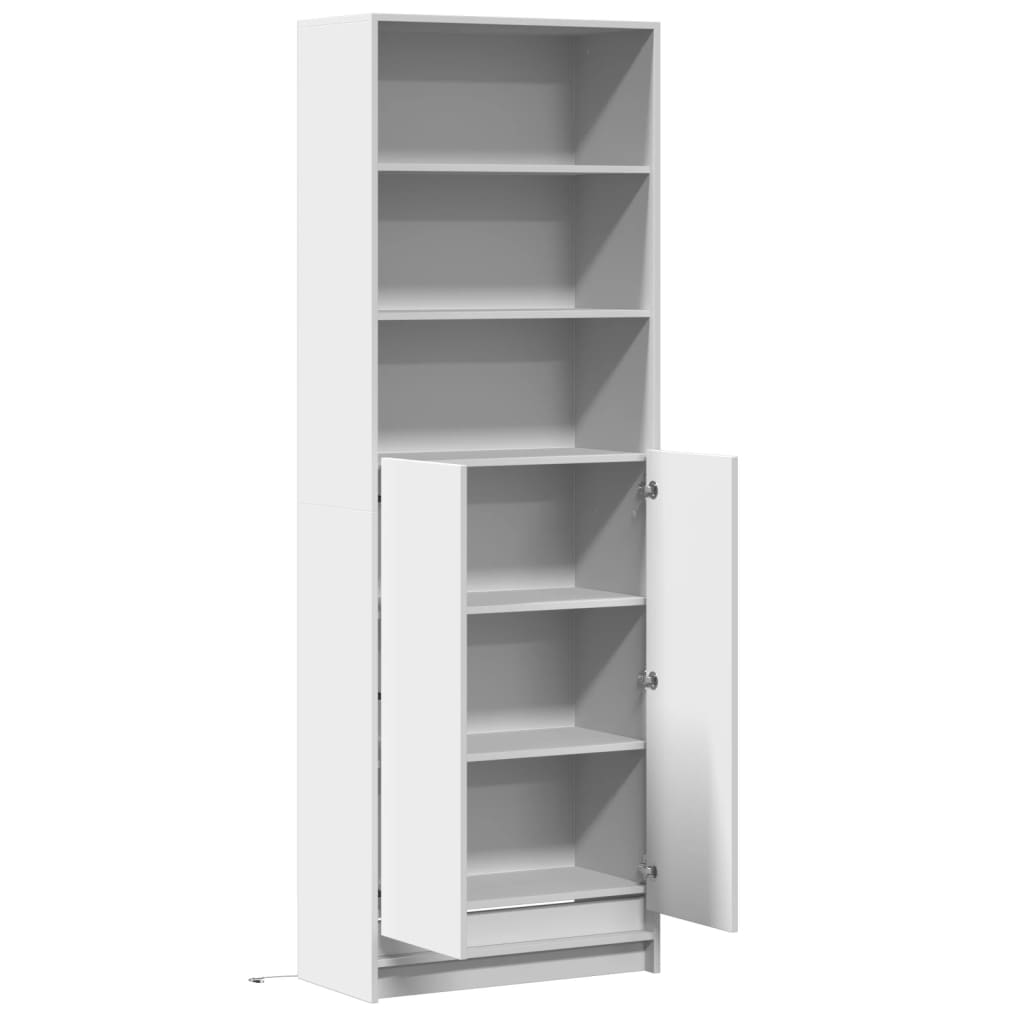 Kumode ar LED apgaismojumu, balta, 69x32,5x200 cm, apstrādāta koksne