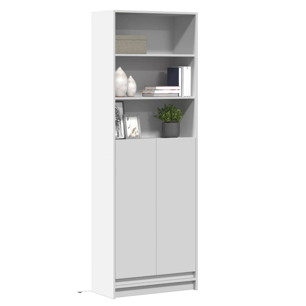 Kumode ar LED apgaismojumu, balta, 69x32,5x200 cm, apstrādāta koksne
