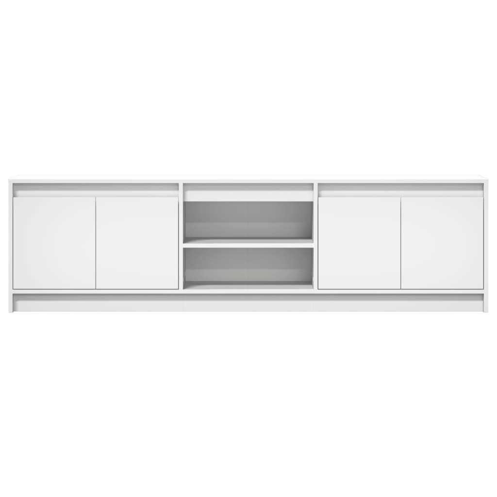 Televizoriaus spintelė su LED, balta, 180x34x50cm, mediena