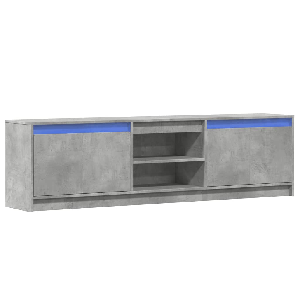 TV cabinet with LED, grey, 180x34x50cm, wood