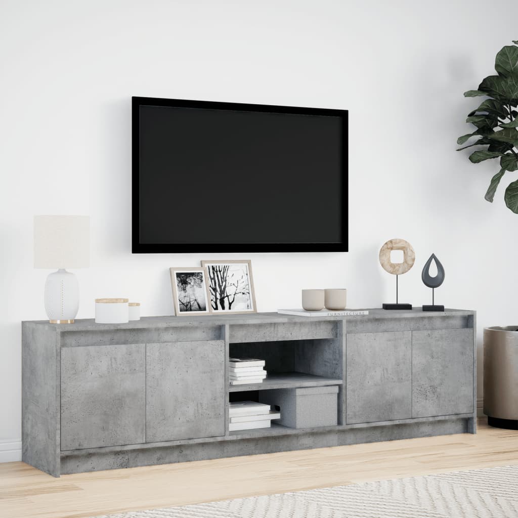 TV cabinet with LED, grey, 180x34x50cm, wood
