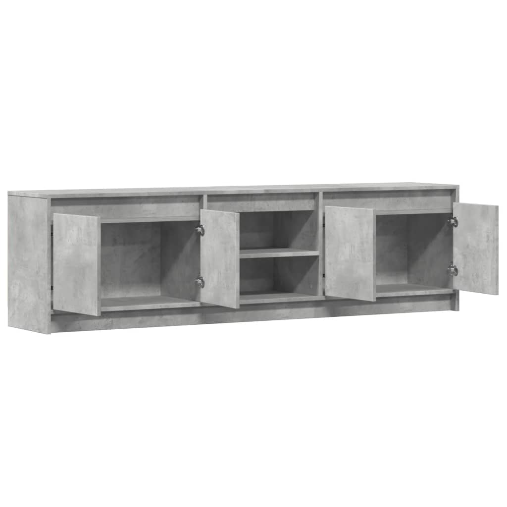 TV cabinet with LED, grey, 180x34x50cm, wood