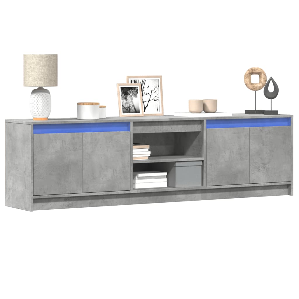 TV cabinet with LED, grey, 180x34x50cm, wood