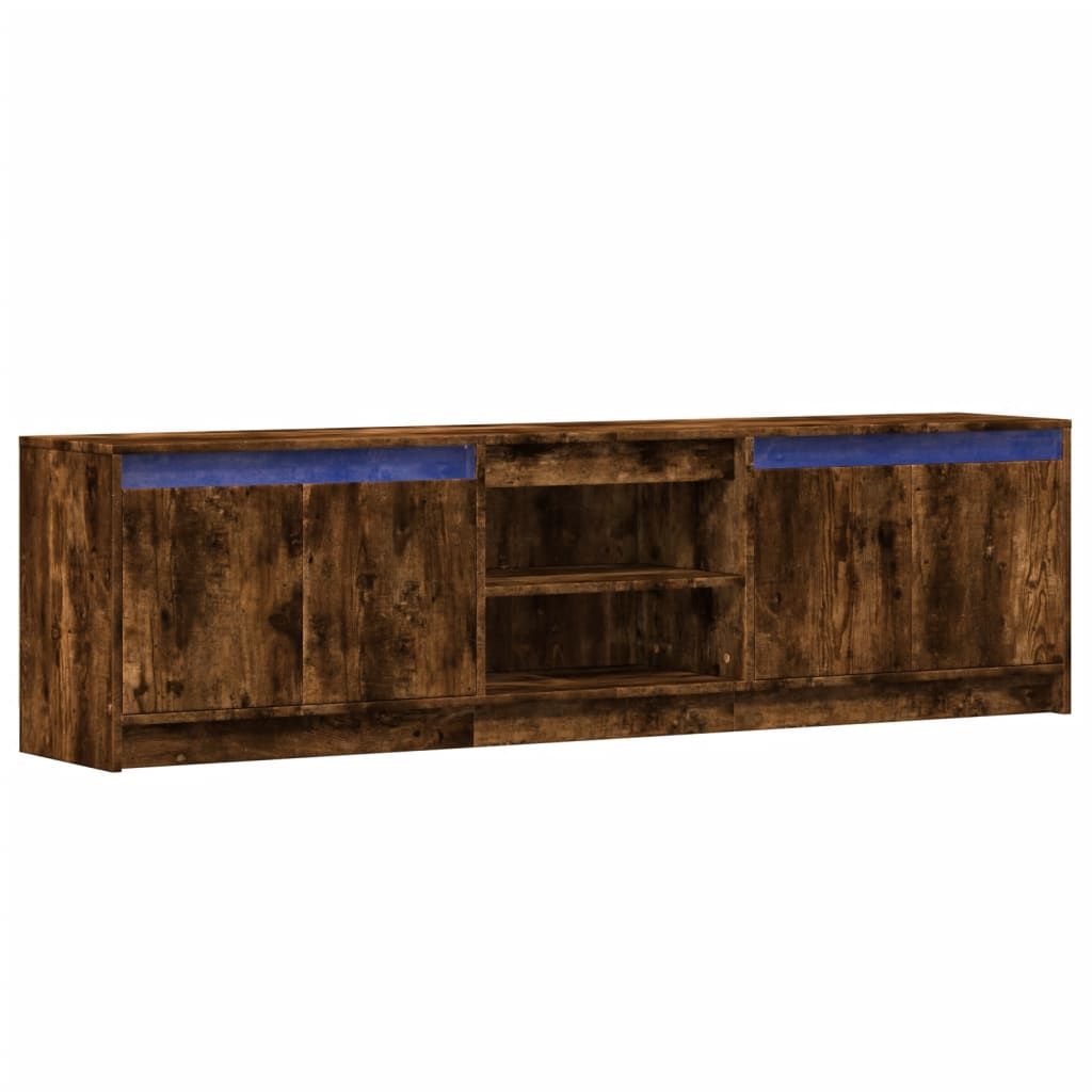 TV cabinet with LED, oak, 180x34x50cm, wood