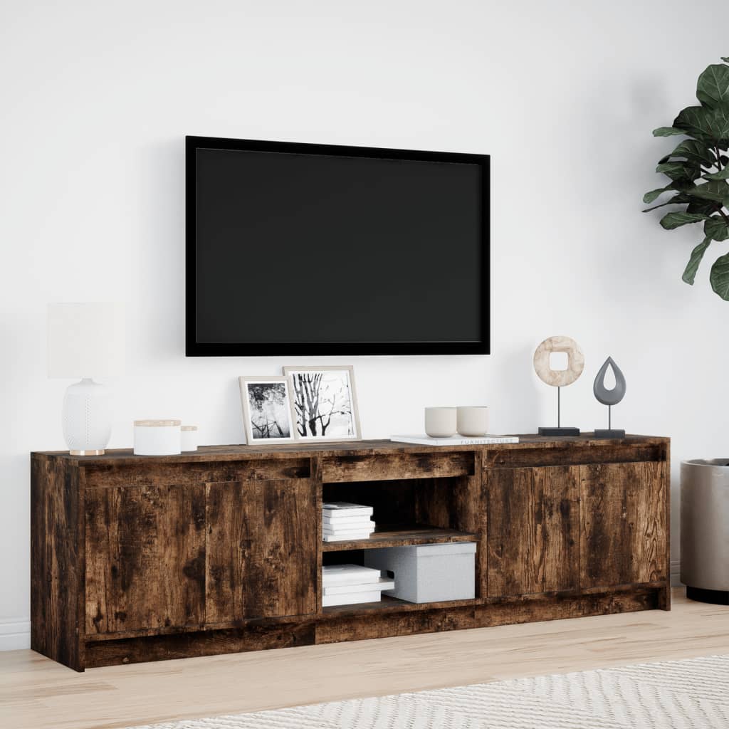 TV cabinet with LED, oak, 180x34x50cm, wood