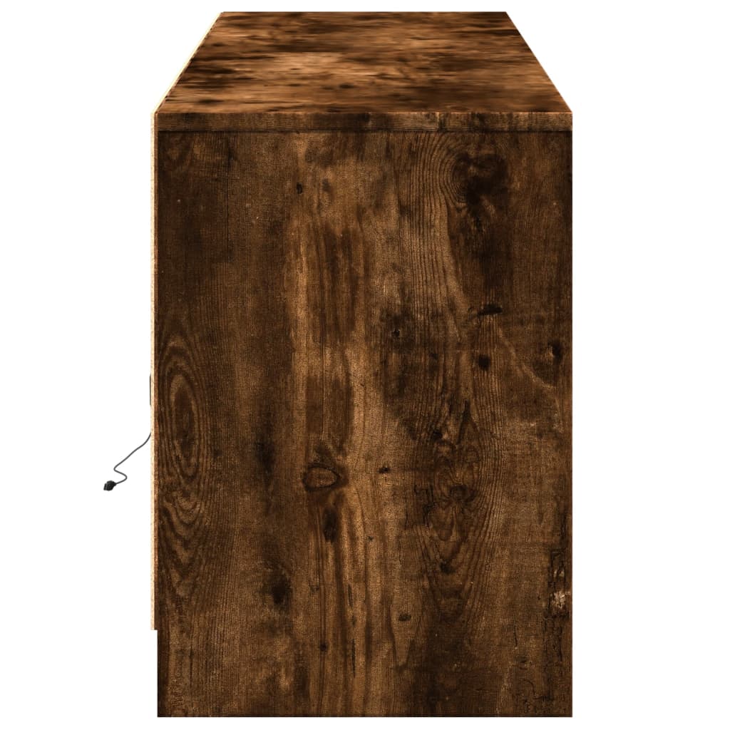 TV cabinet with LED, oak, 180x34x50cm, wood