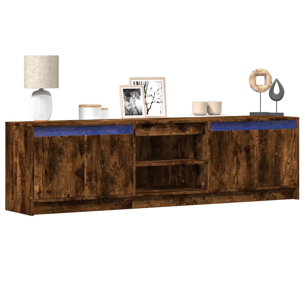TV cabinet with LED, oak, 180x34x50cm, wood