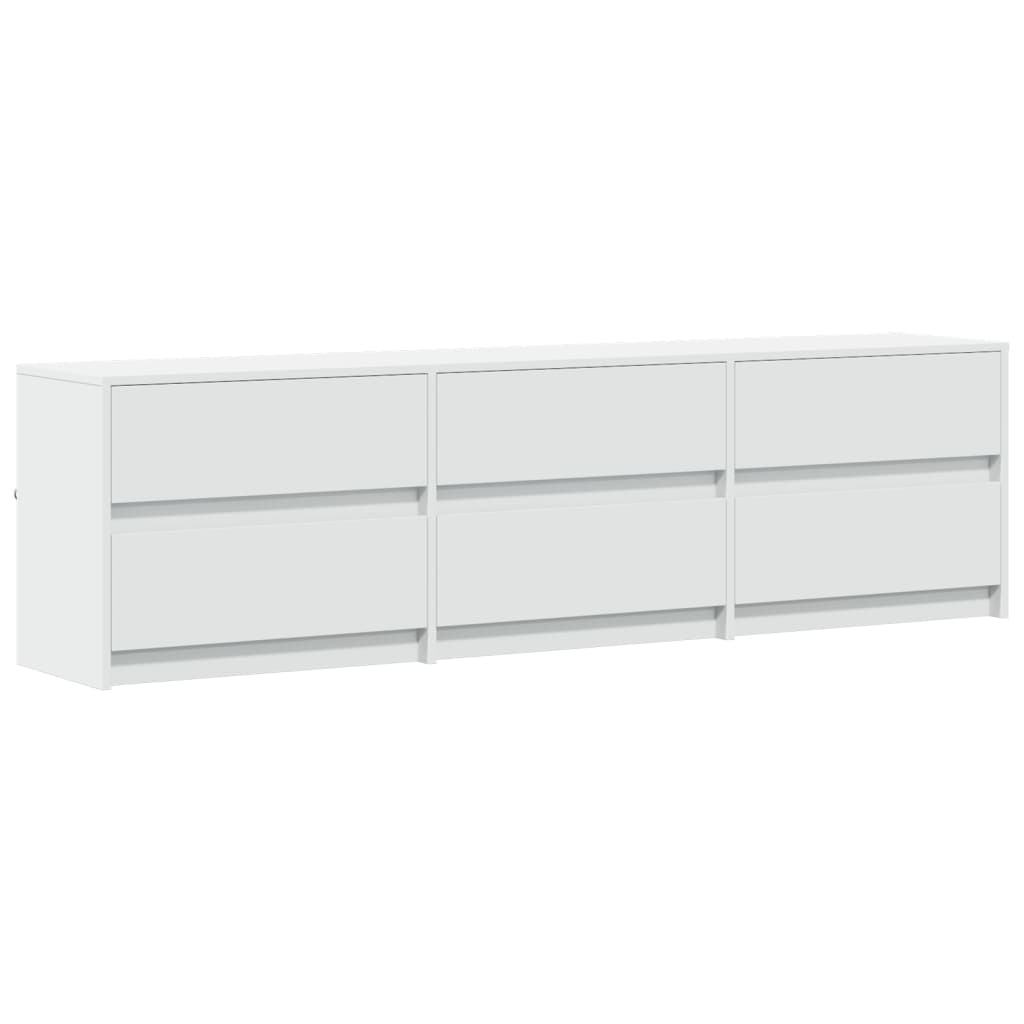 TV skapītis ar LED, balts, 180x34x50cm, koks