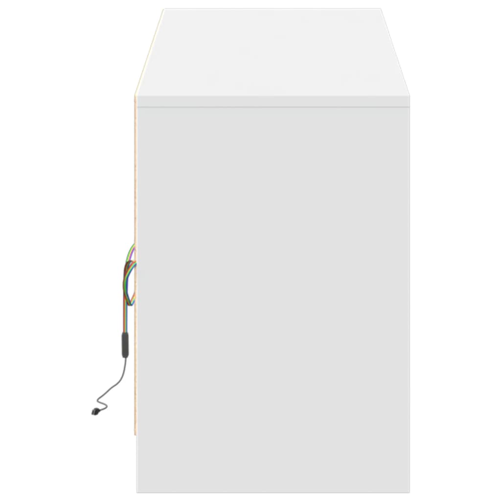 TV skapītis ar LED, balts, 180x34x50cm, koks