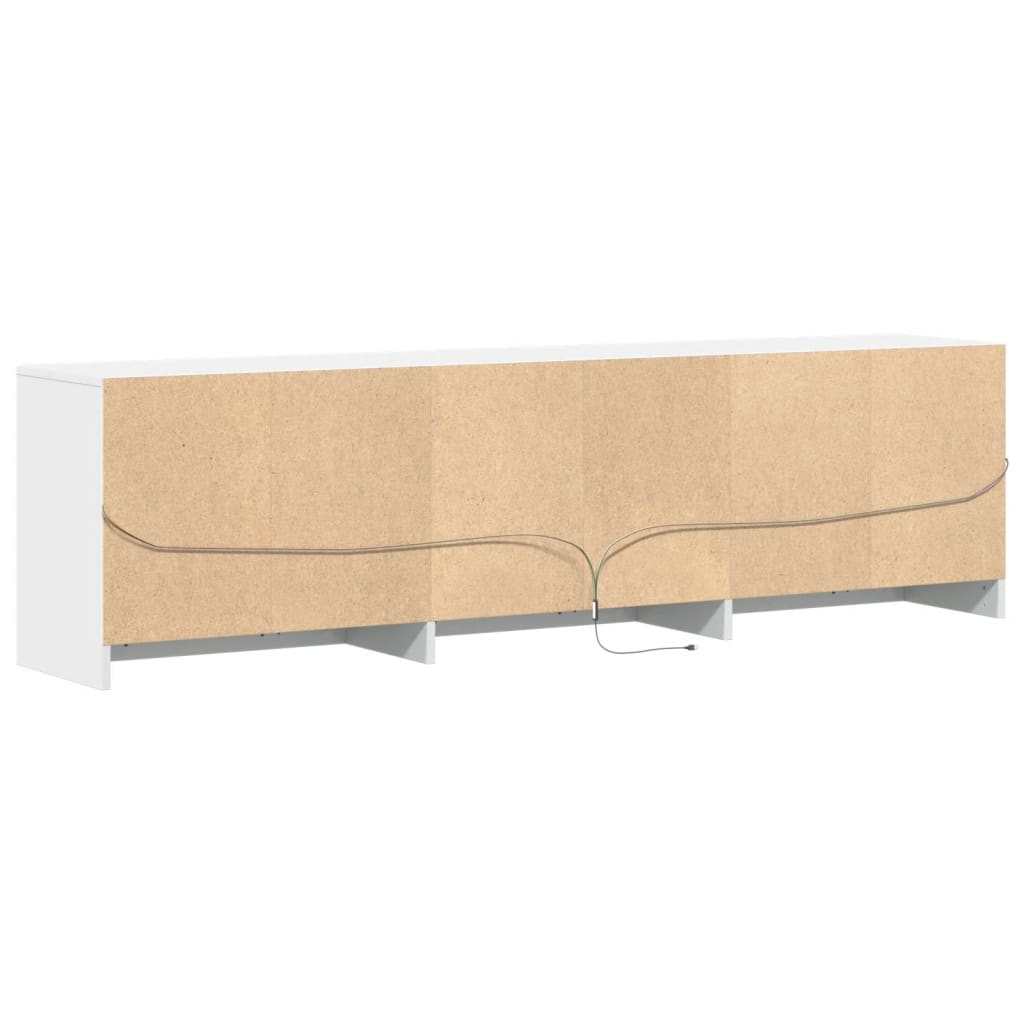 TV skapītis ar LED, balts, 180x34x50cm, koks
