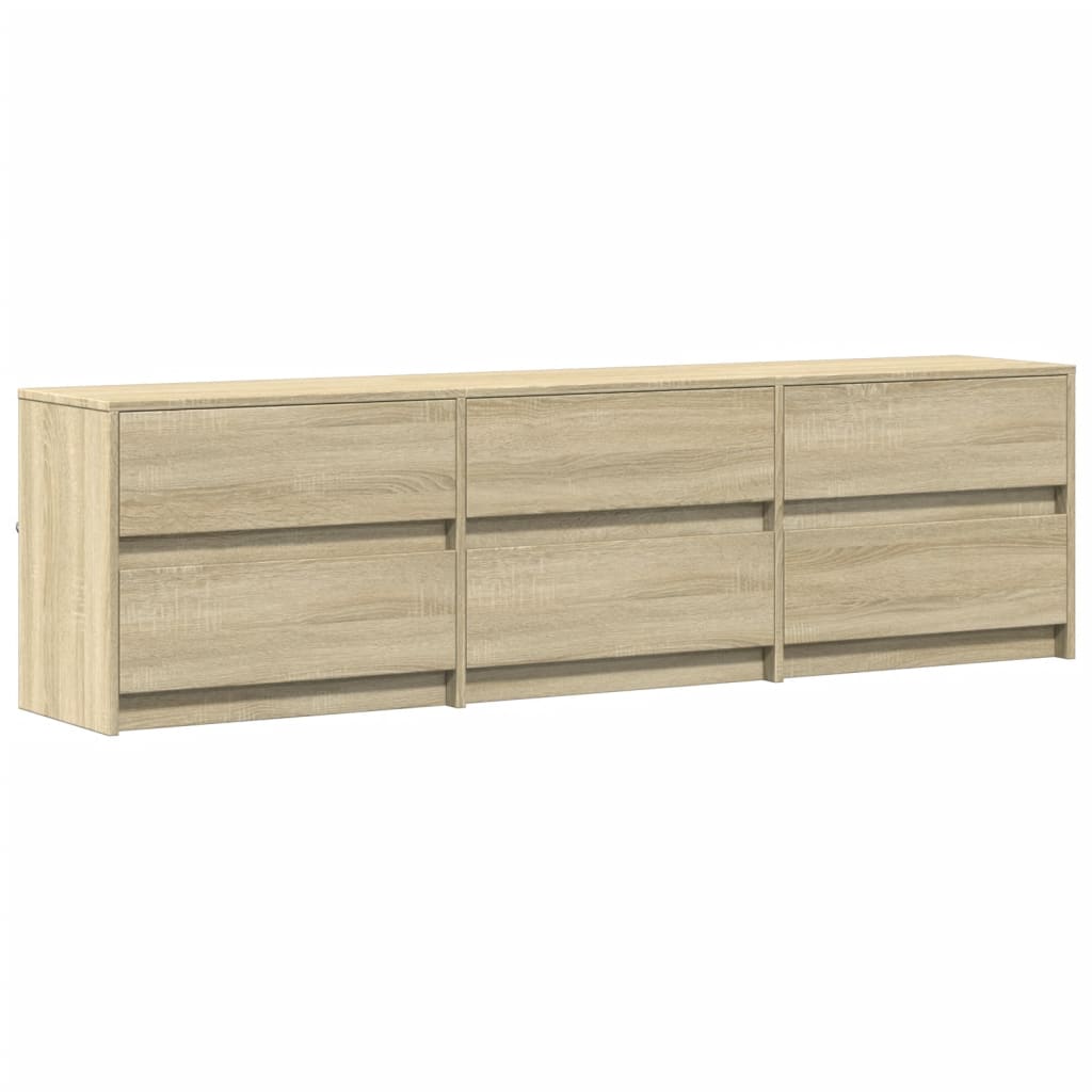 TV cabinet with LED, oak, 180x34x50cm, wood