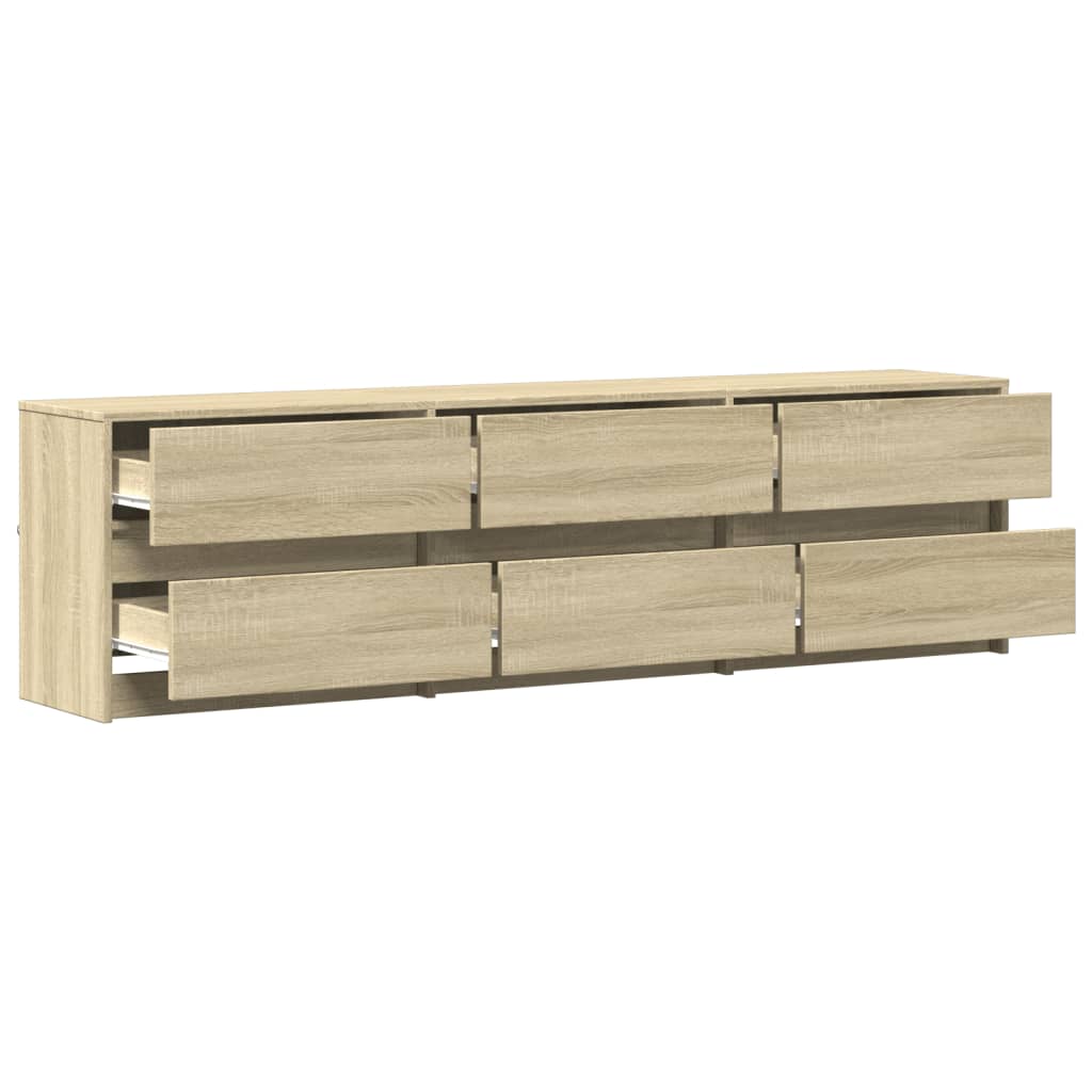 TV cabinet with LED, oak, 180x34x50cm, wood