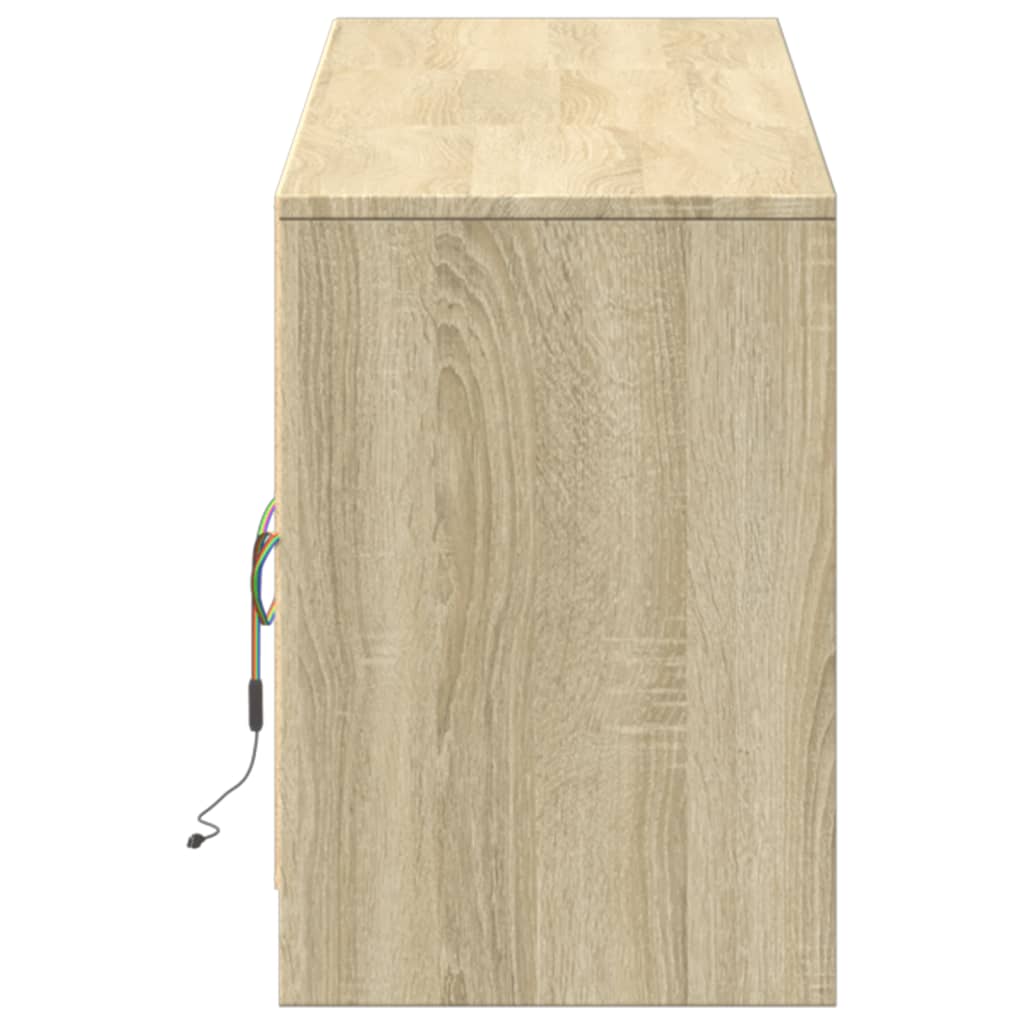 TV cabinet with LED, oak, 180x34x50cm, wood