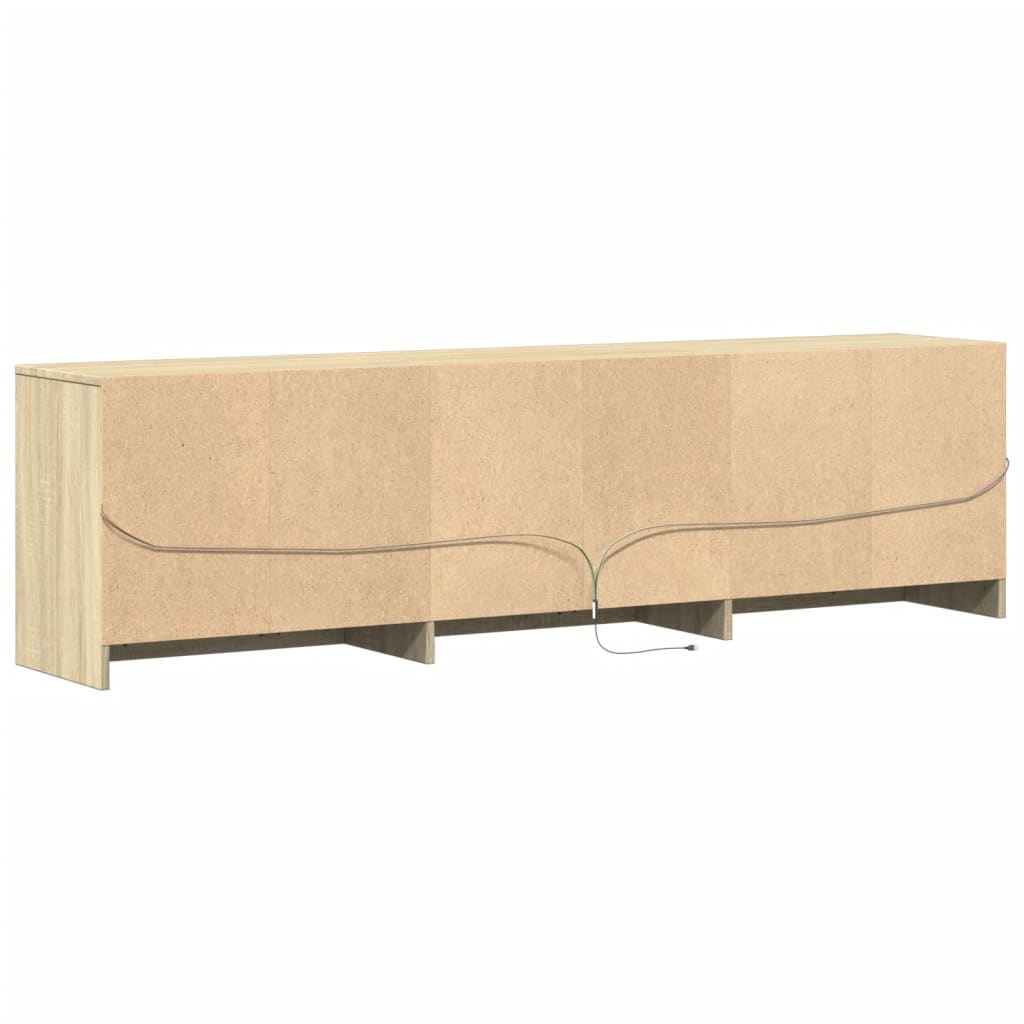 TV cabinet with LED, oak, 180x34x50cm, wood