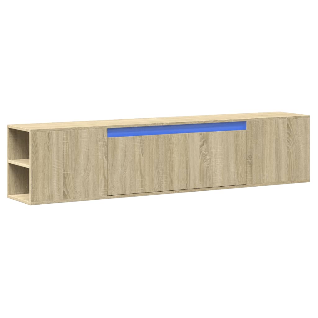 Sienas TV skapītis ar LED apgaismojumu, ozols, 180x31x39,5 cm