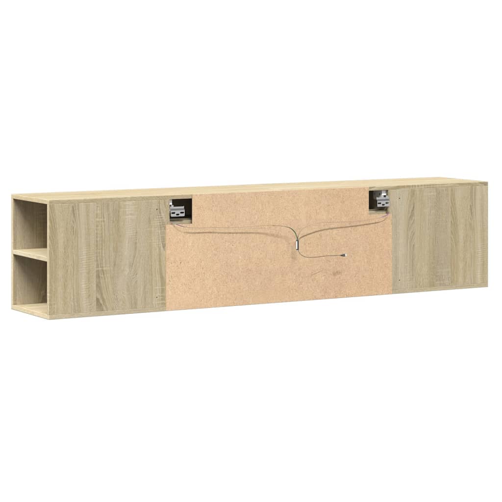 Sienas TV skapītis ar LED apgaismojumu, ozols, 180x31x39,5 cm