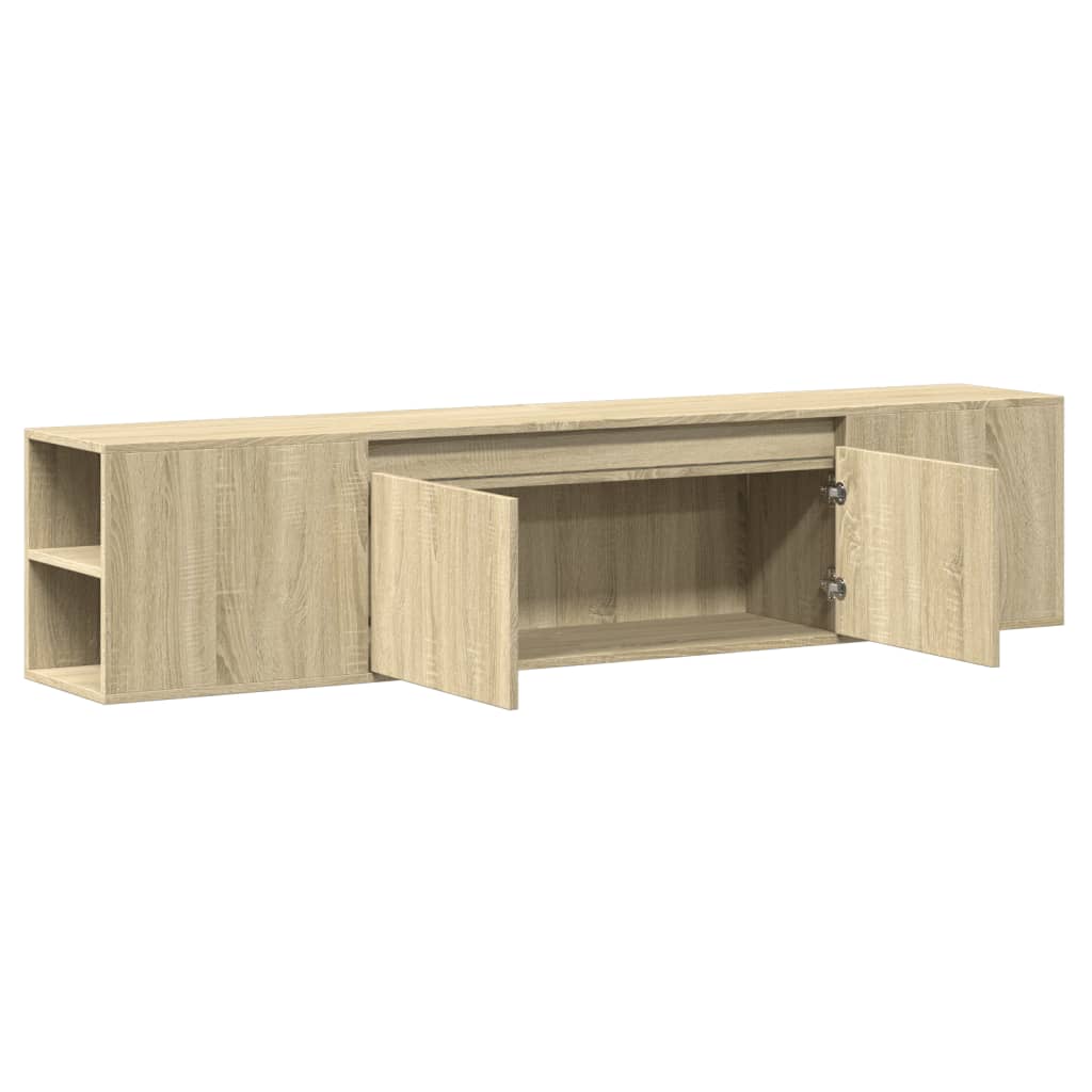 Sienas TV skapītis ar LED apgaismojumu, ozols, 180x31x39,5 cm