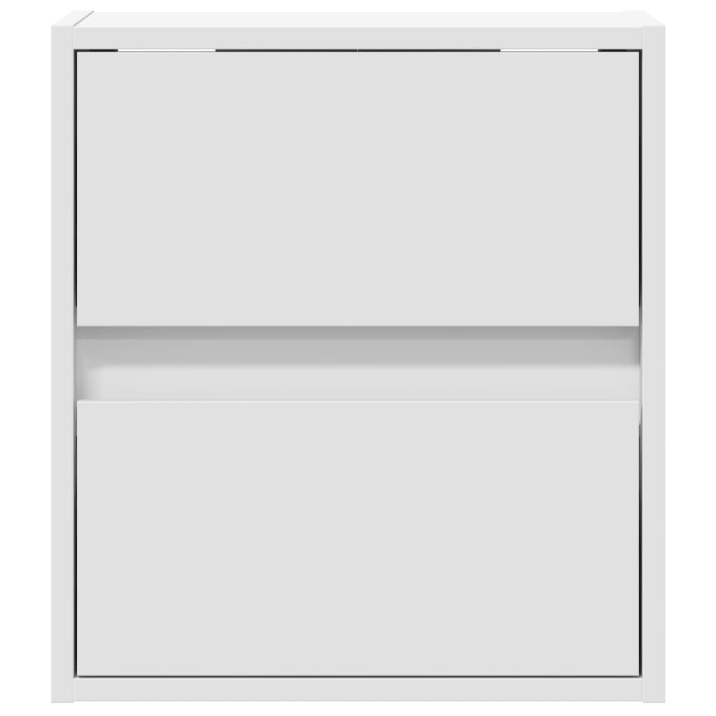 Wall-Mounted Nightstands with LED, 2 pcs., White