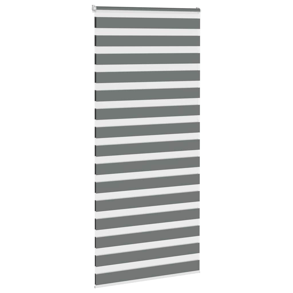 Zebrinės žaliuzės, tamsiai pilkos, 115x230 cm, audinys, plotis 110,9 cm, poliesteris