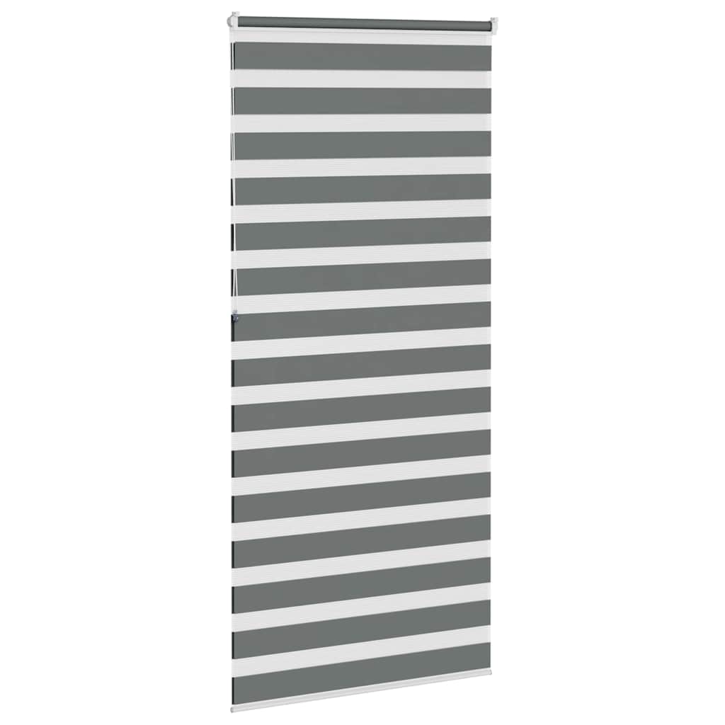 Zebrinės žaliuzės, tamsiai pilkos, 115x230 cm, audinys, plotis 110,9 cm, poliesteris