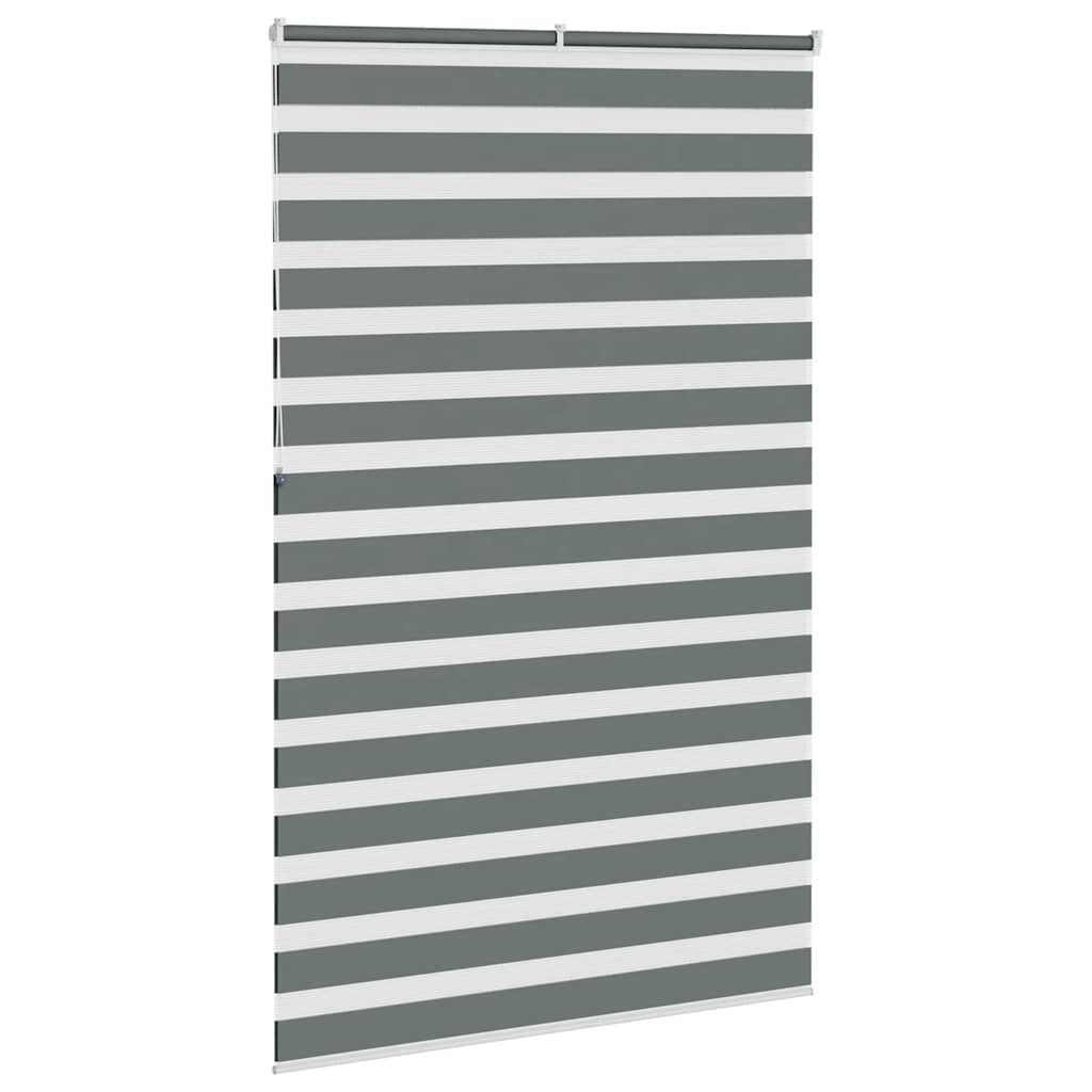 Zebrinės žaliuzės, tamsiai pilkos, 150x230 cm, audinys, plotis 145,9 cm, poliesteris