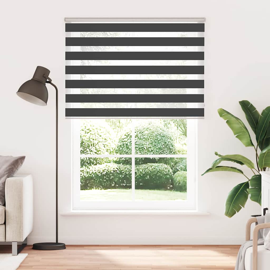 Zebra žaliuzė, juodos spalvos, 155x230 cm, audinys, plotis 150,9 cm, poliesteris
