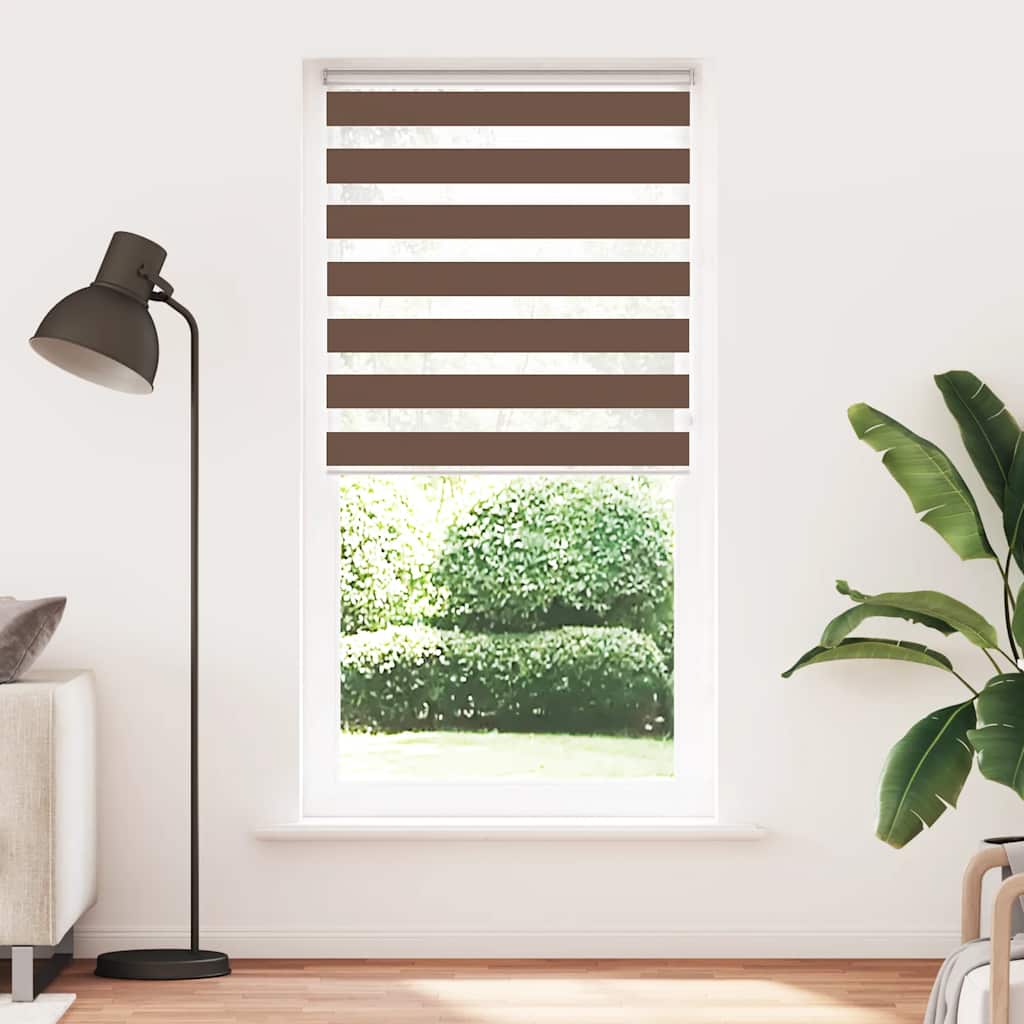 Zebrinės žaliuzės, rudos, 110x200 cm, audinys, plotis 105,9 cm, poliesteris