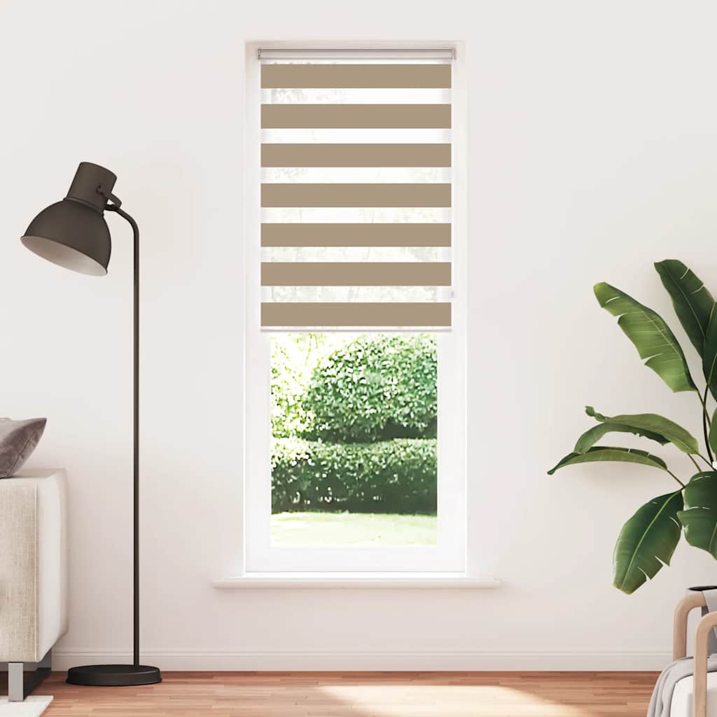 Zebro žaliuzė, smėlio rudos spalvos, 85x230 cm, audinys, plotis 80,9 cm, poliesteris