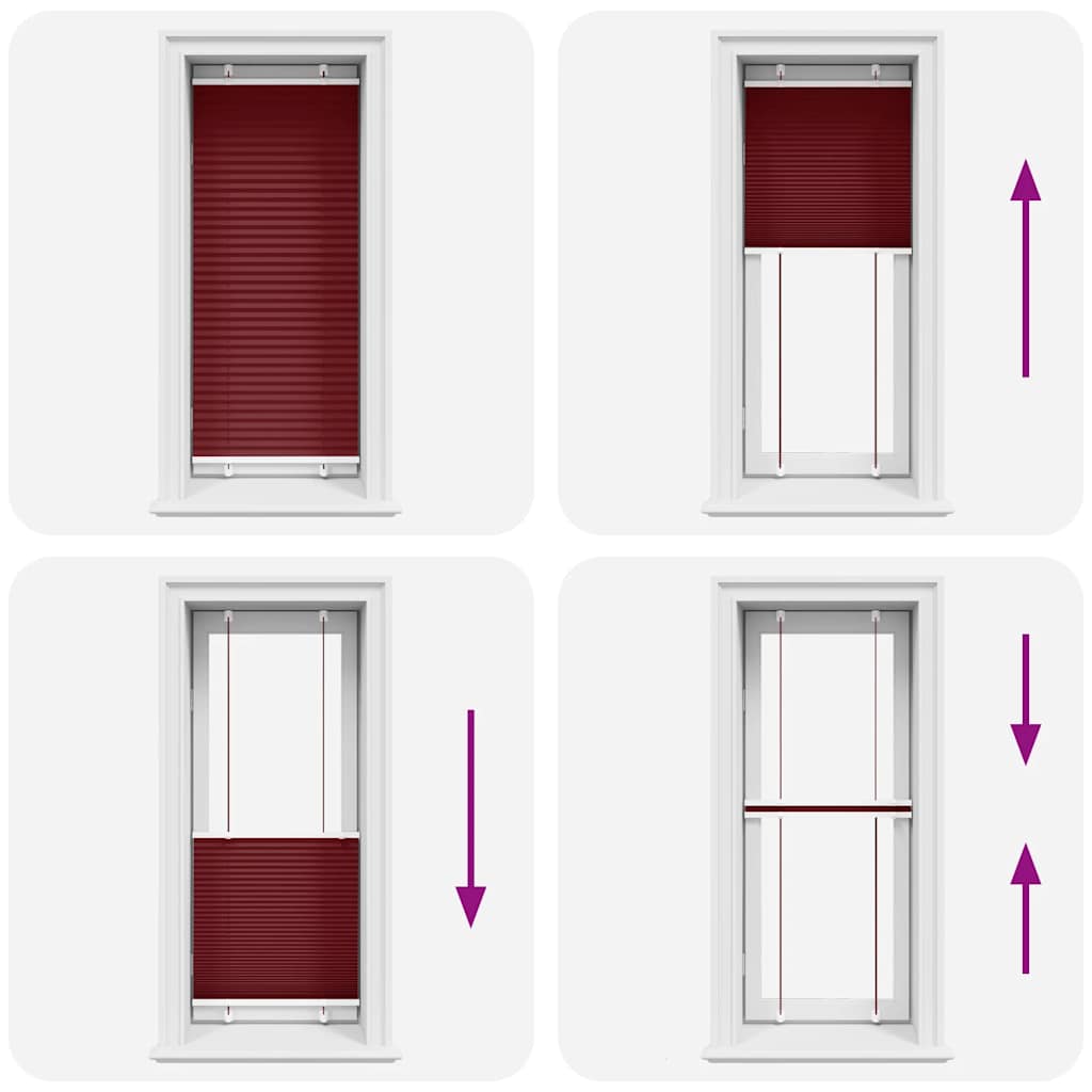 Klostuotos žaliuzės, bordo spalvos, 60x100 cm, audinys, plotis 59,4 cm, poliesteris