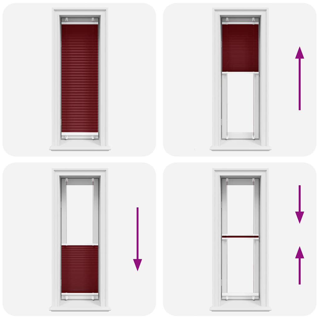 Plisuota žaliuze Bordo raudona 40x150 cm Audinio plotis 39,4 cm