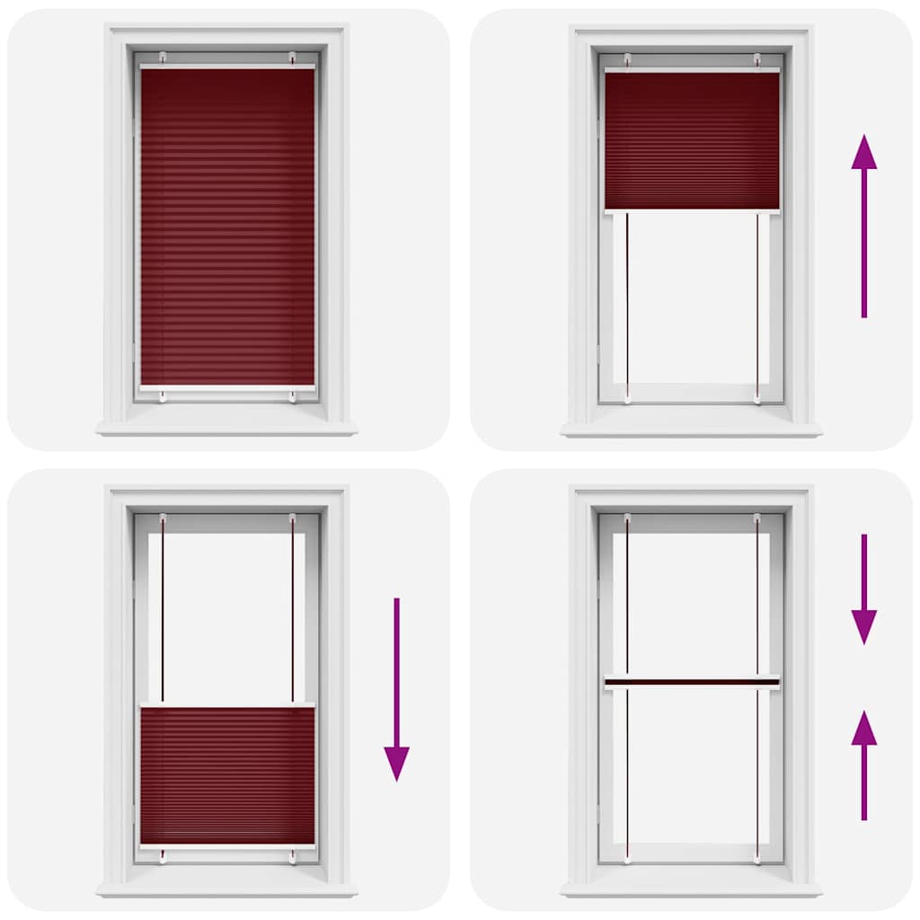 Plisuota žaliuze Bordo raudona 70x150 cm Audinio plotis 69,4 cm