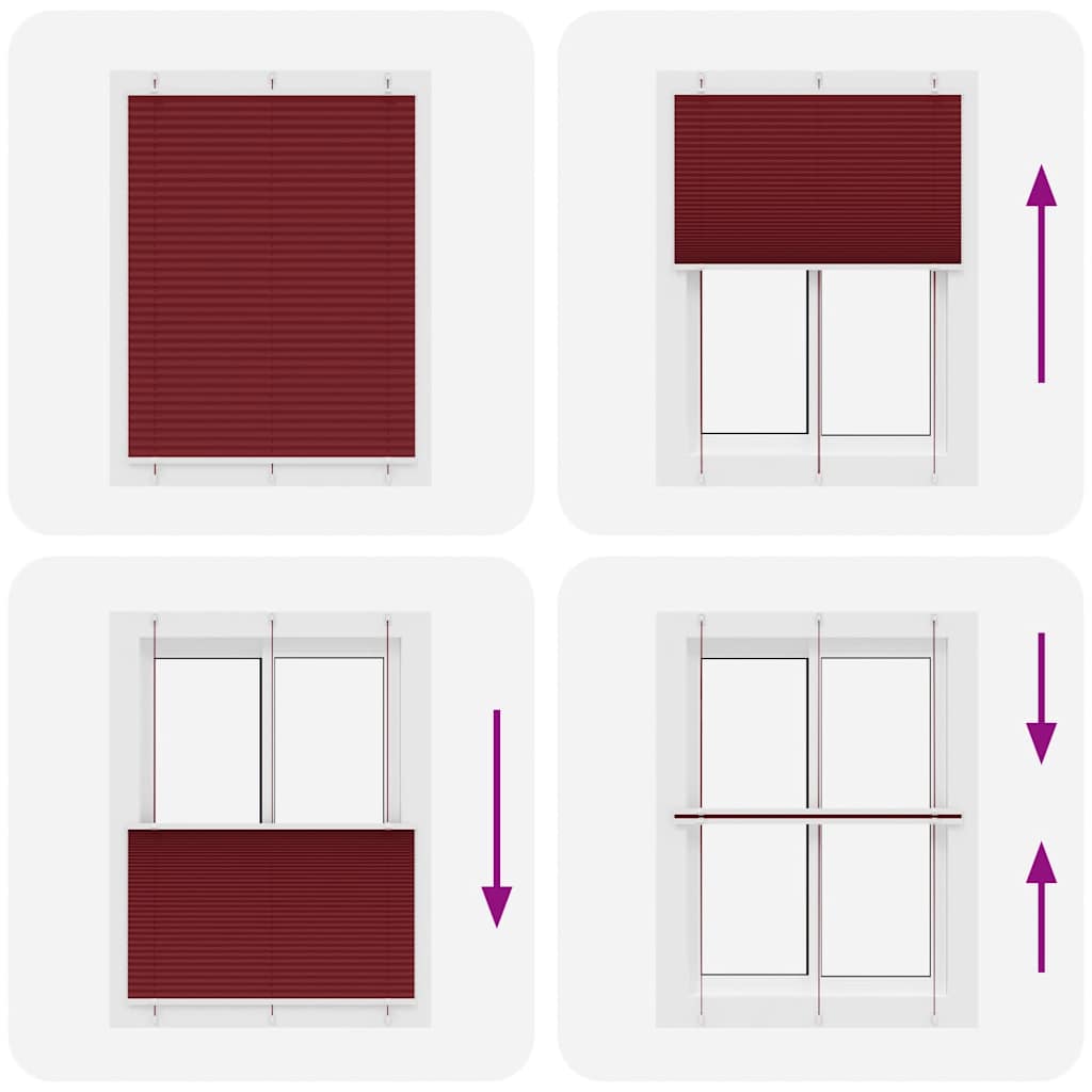 Plisuota žaliuze Bordo raudona 105x150 cm Audinio plotis