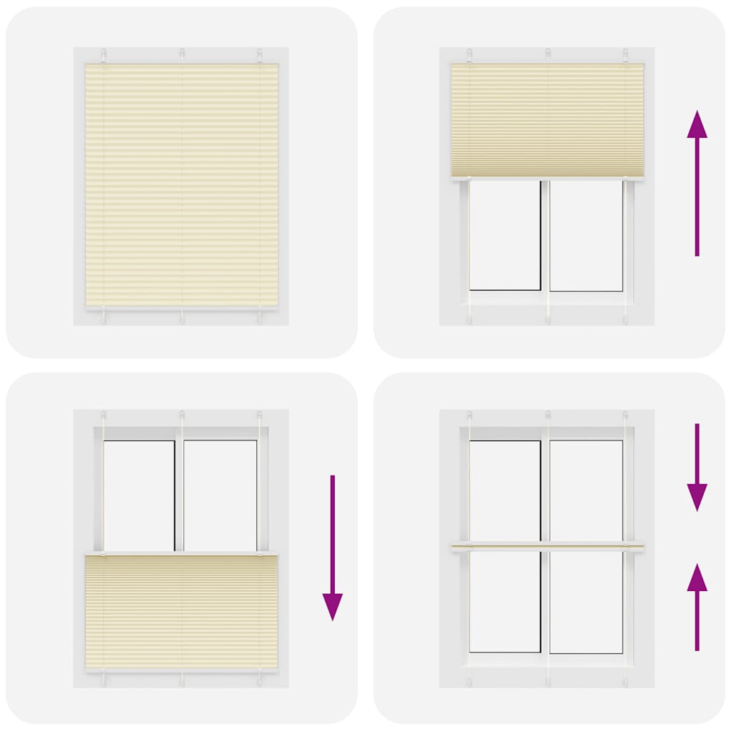 Plisuotas Blind Cream 105x150 cm Audinio plotis 104,4 cm