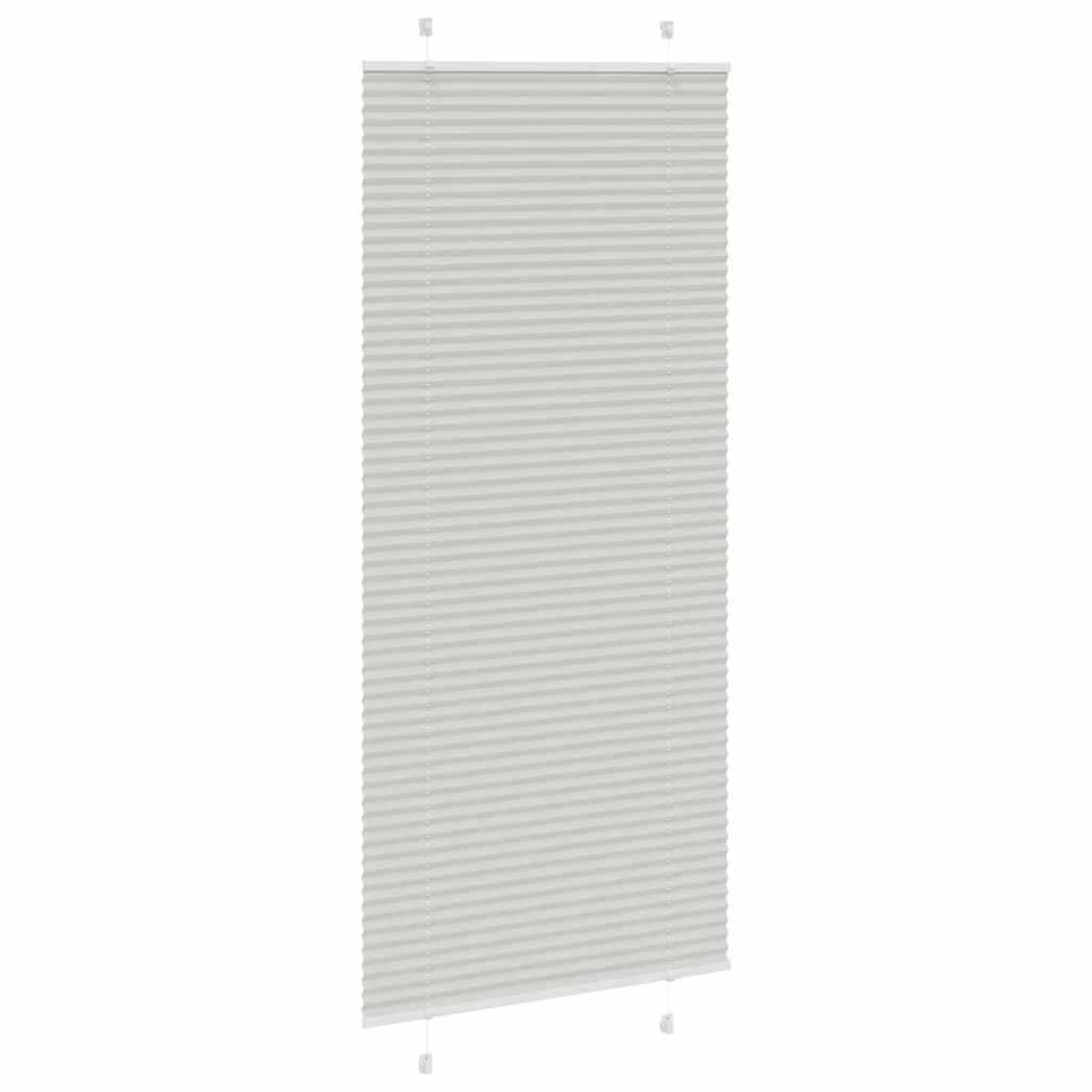 pleated blind light grey 85x200 cm fabric width