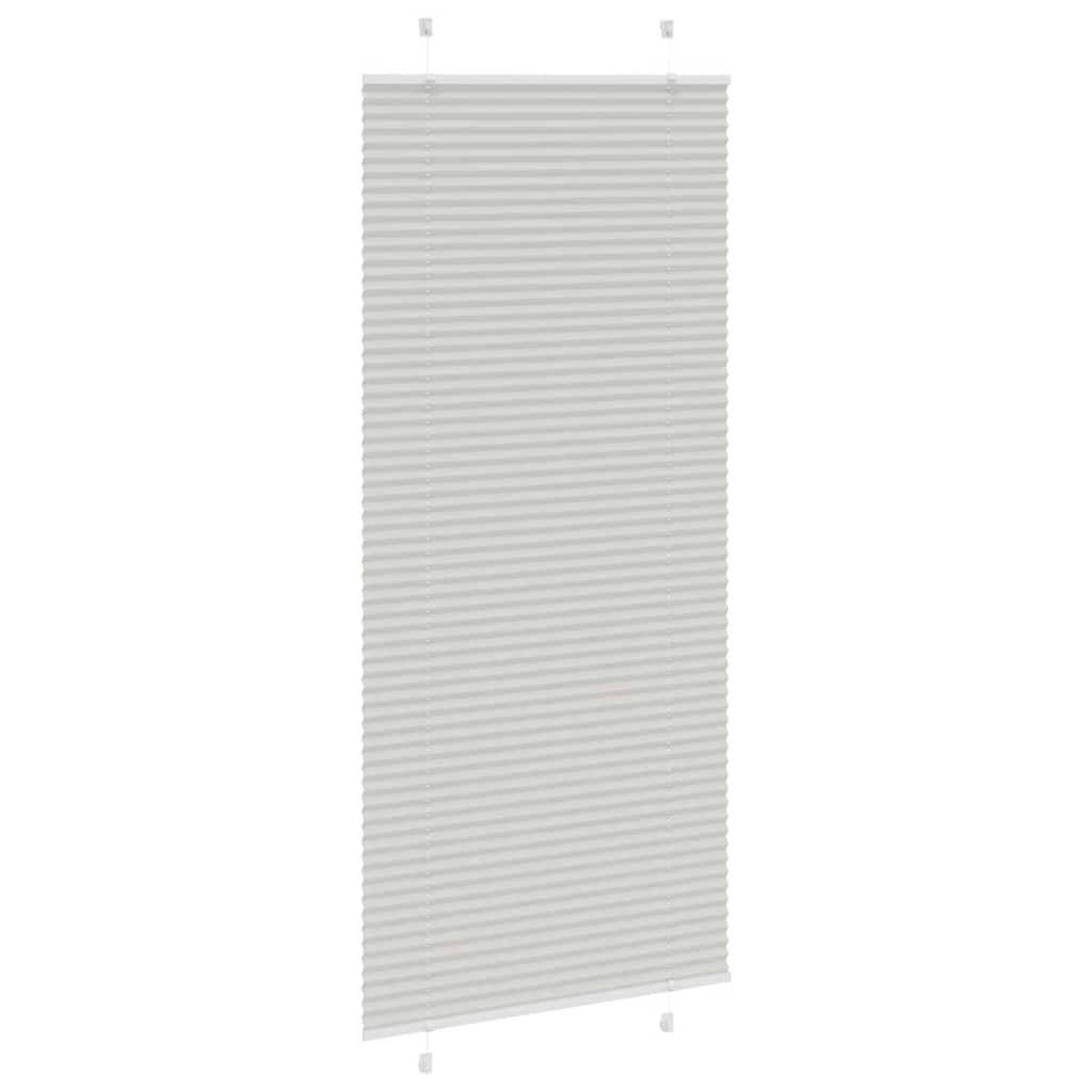 pleated blind light grey 85x200 cm fabric width