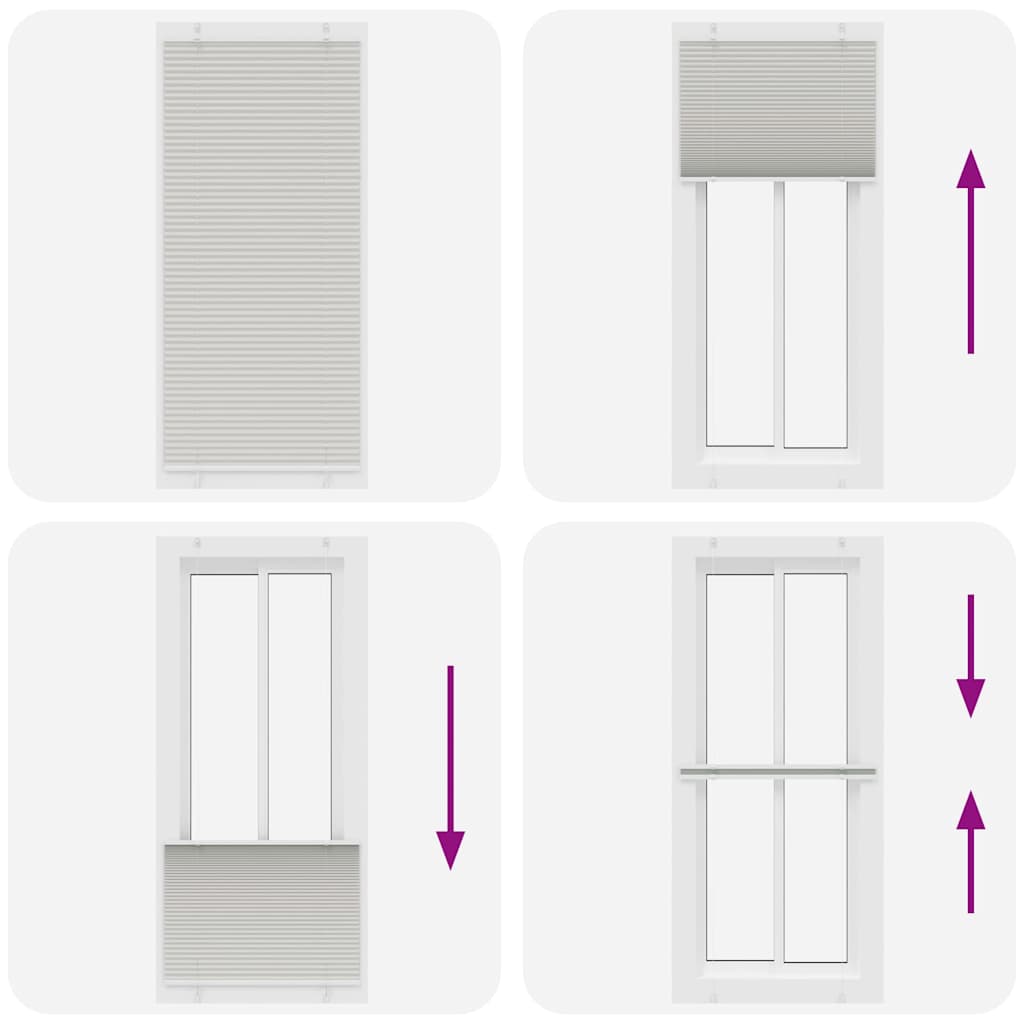 pleated blind light grey 85x200 cm fabric width