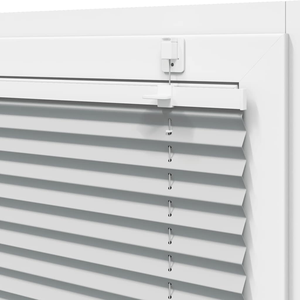 pleated blind light grey 85x200 cm fabric width