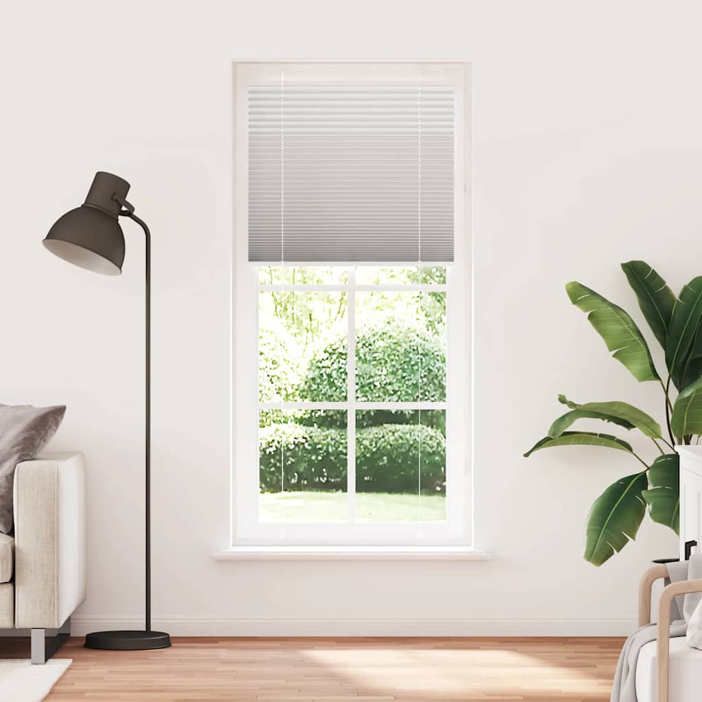pleated blind light grey 85x200 cm fabric width