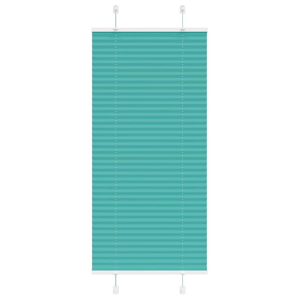 Klostuotos žaliuzės, petroletiškai žalios, 60x100 cm, audinys, plotis 59,4 cm, poliesteris