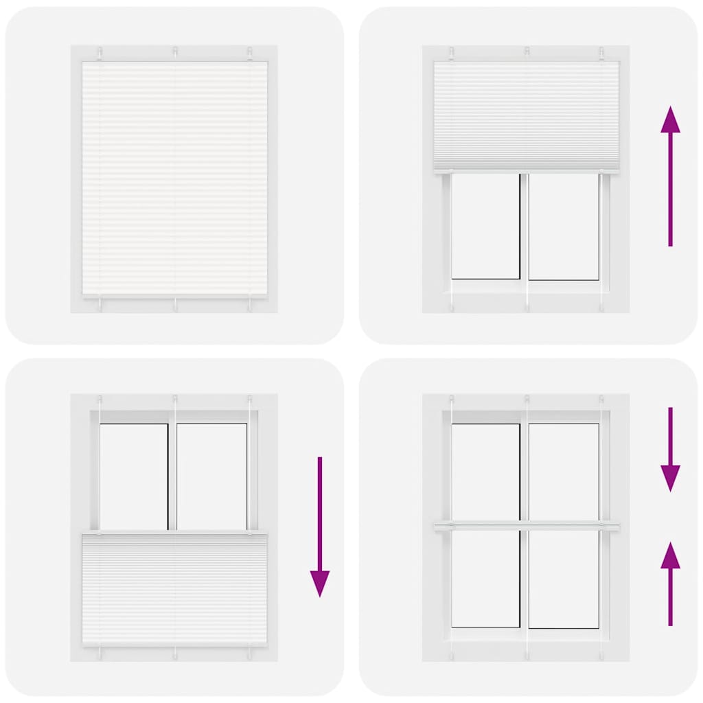 Pleated blind white 110x100 cm Fabric width 109.4 cm