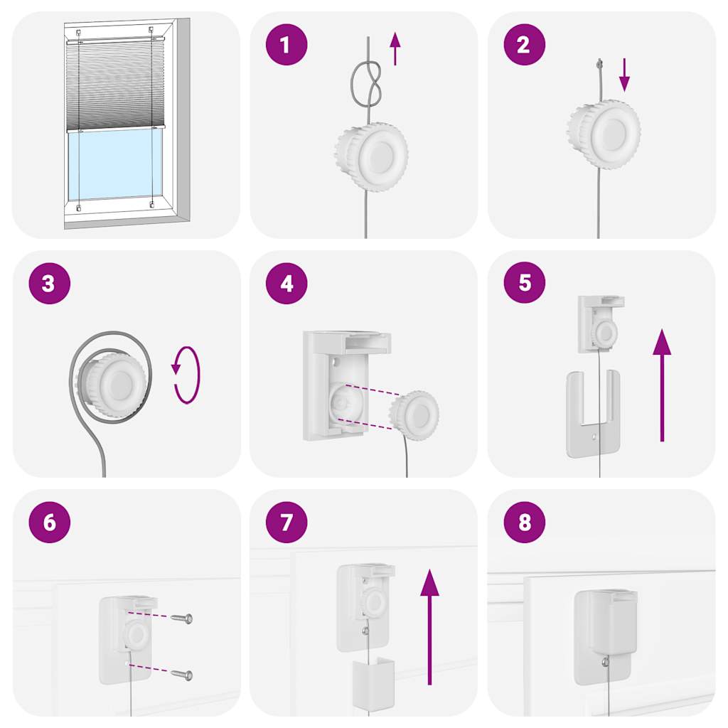 Plisuota žaliuze balta 100x200 cm Audinio plotis 99,4 cm