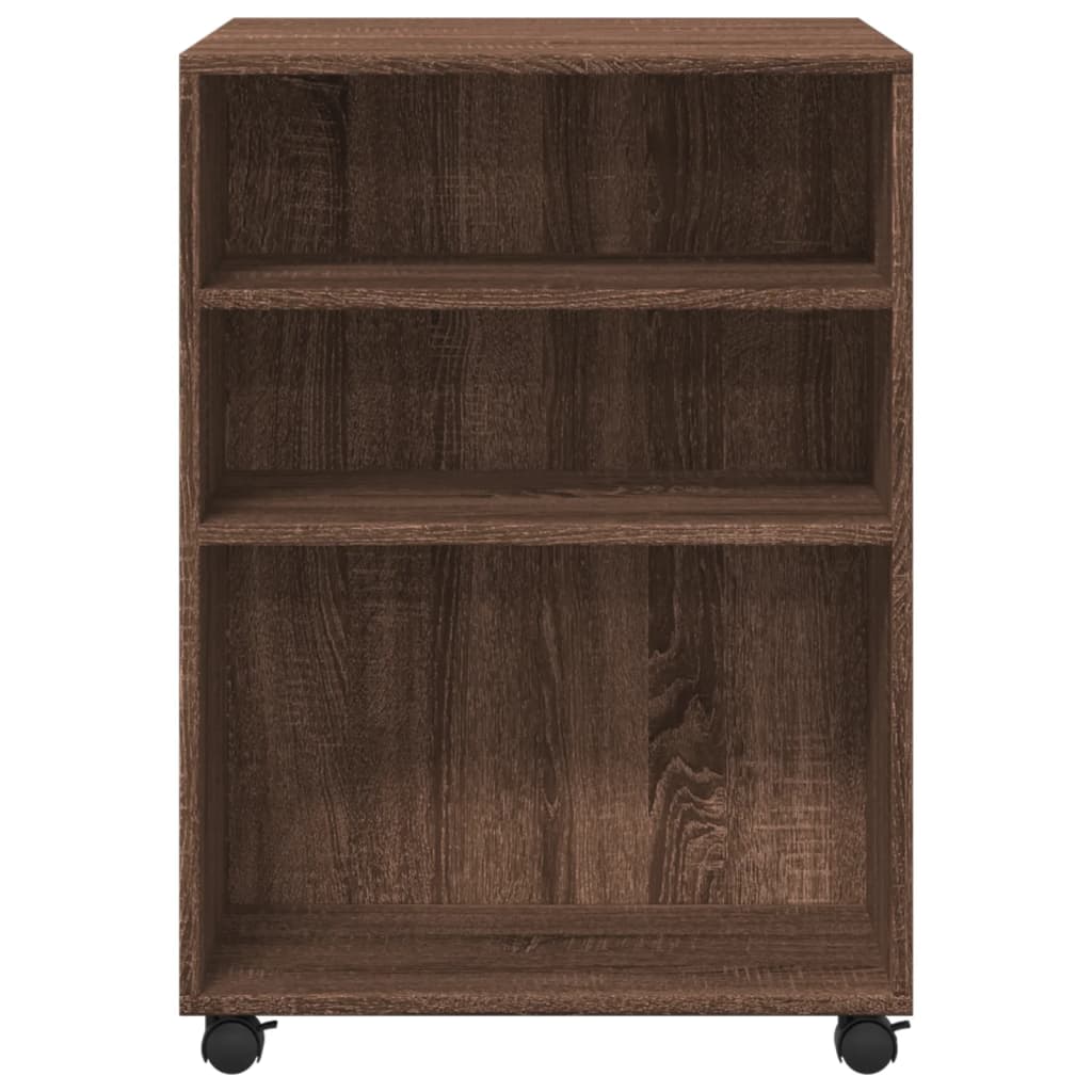 Side table with castors, brown, 55x60x78cm, wood
