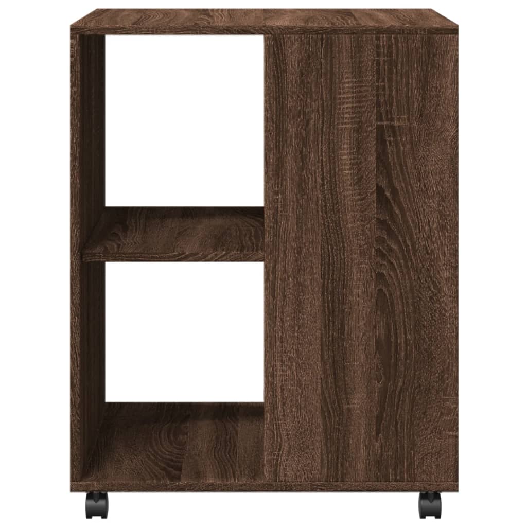 Side table with castors, brown, 55x60x78cm, wood