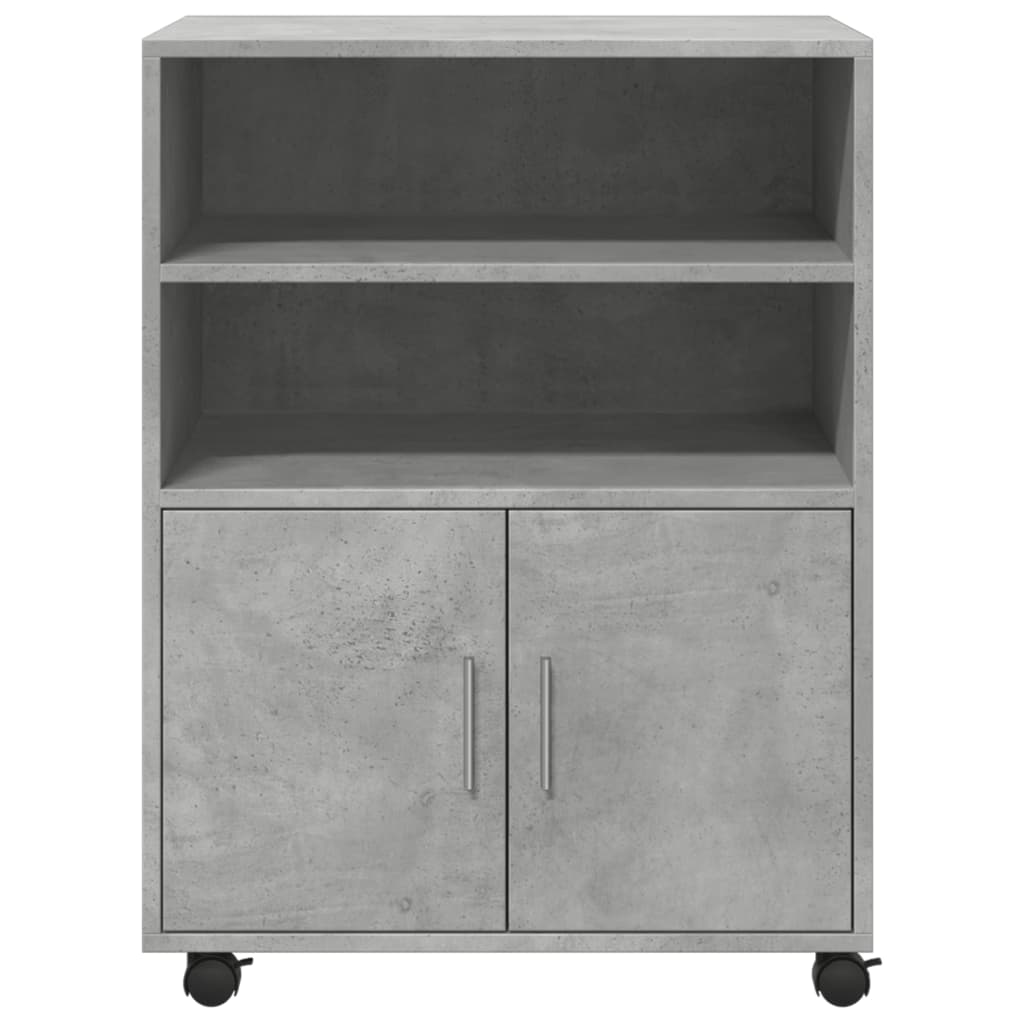 Cabinet with wheels, concrete, 60x48x81cm, treated wood