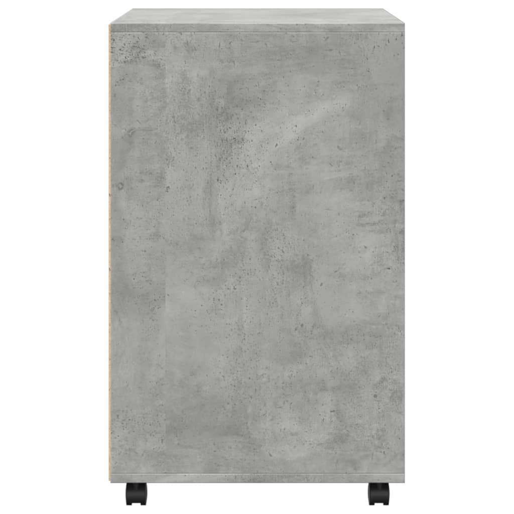 Cabinet with wheels, concrete, 60x48x81cm, treated wood