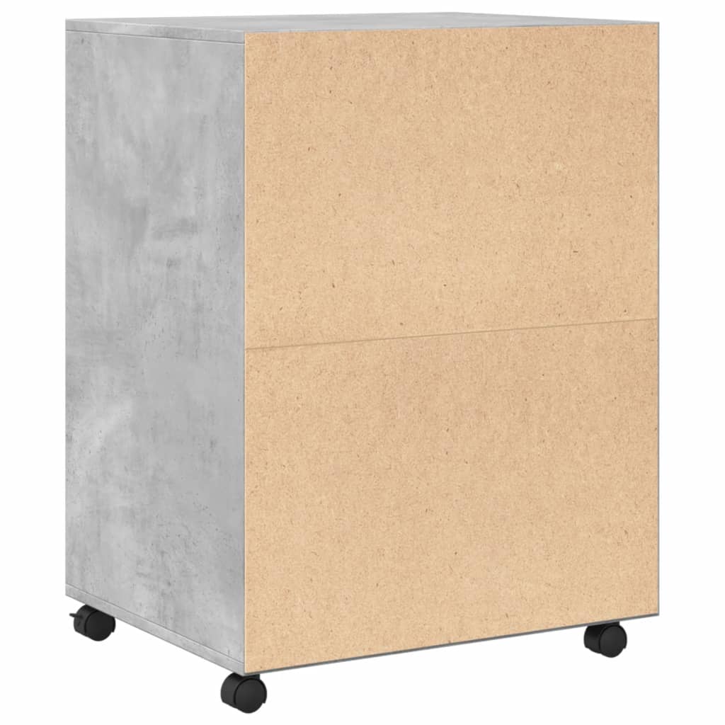 Cabinet with wheels, concrete, 60x48x81cm, treated wood