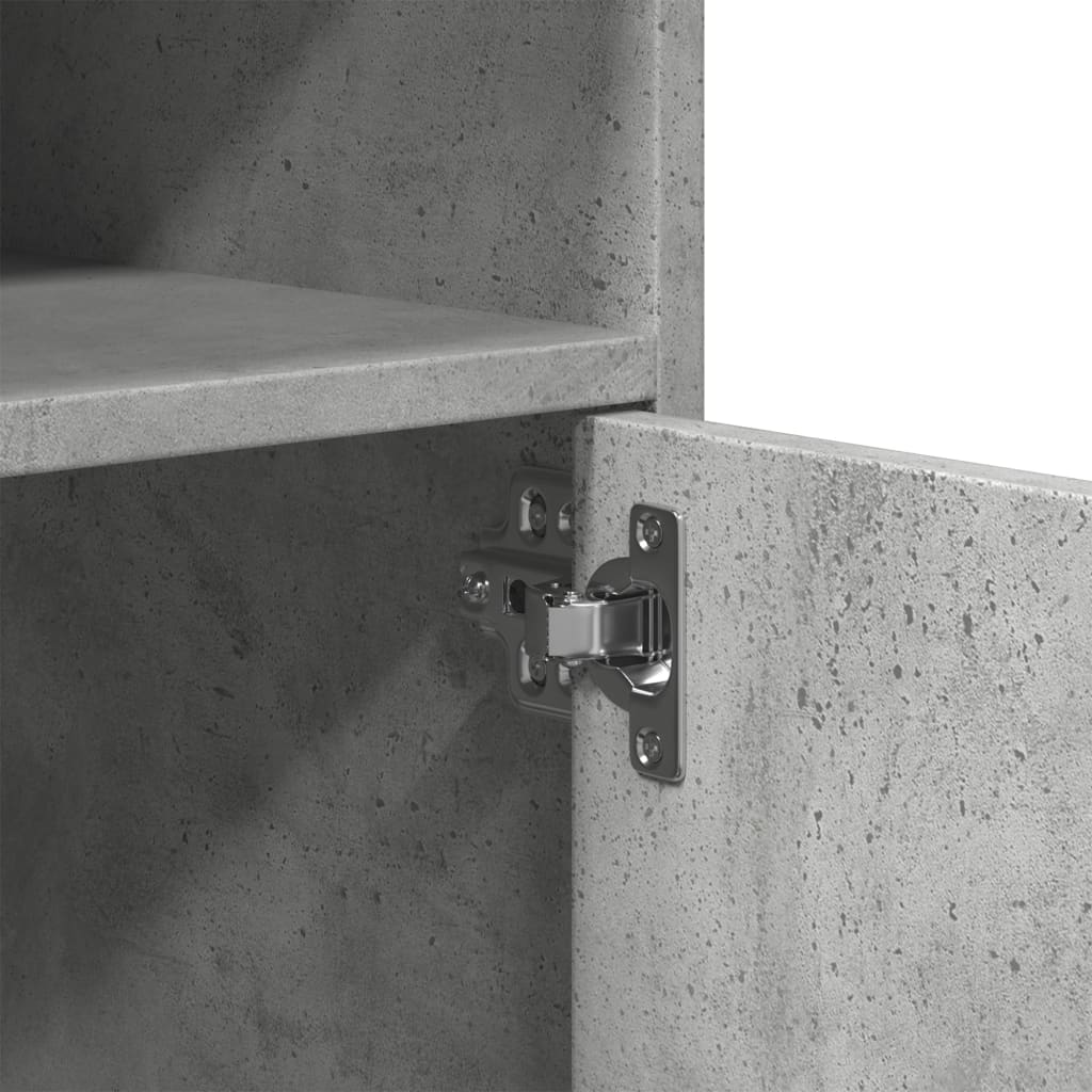 Cabinet with wheels, concrete, 60x48x81cm, treated wood