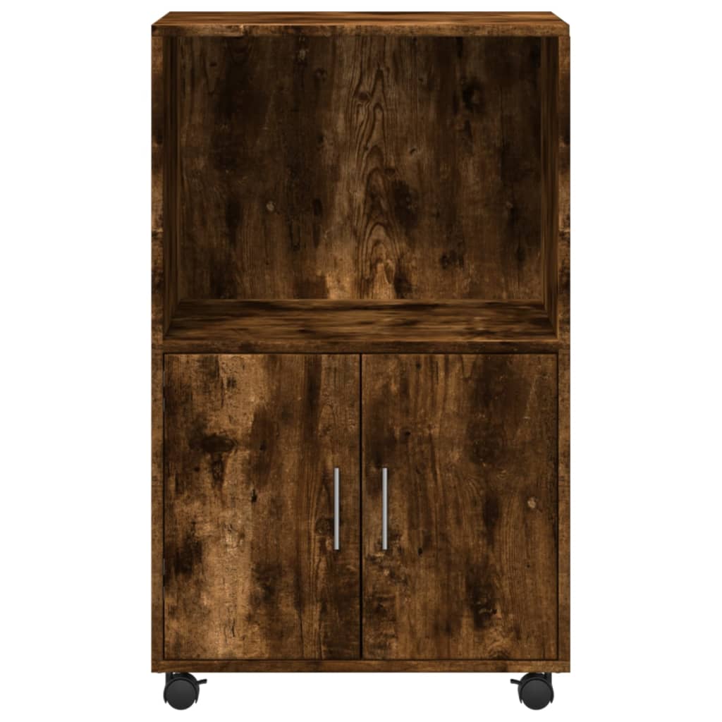 Cabinet with castors, smoky oak, 55x40x91cm, wood