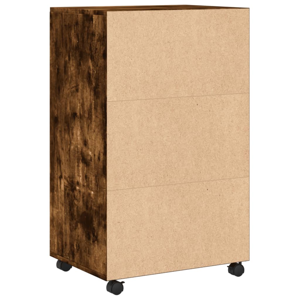 Cabinet with castors, smoky oak, 55x40x91cm, wood
